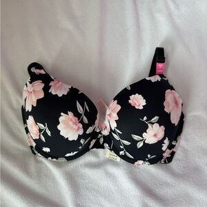Victorias Secret PINK Floral Black and Pink Bra